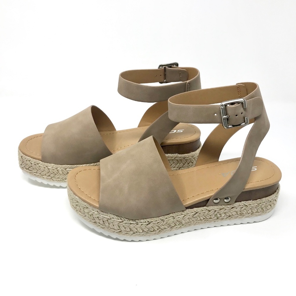 🦋LAST PAIR🦋Espadrille Natural Vegan Wedge Flats - Picture 3 of 7
